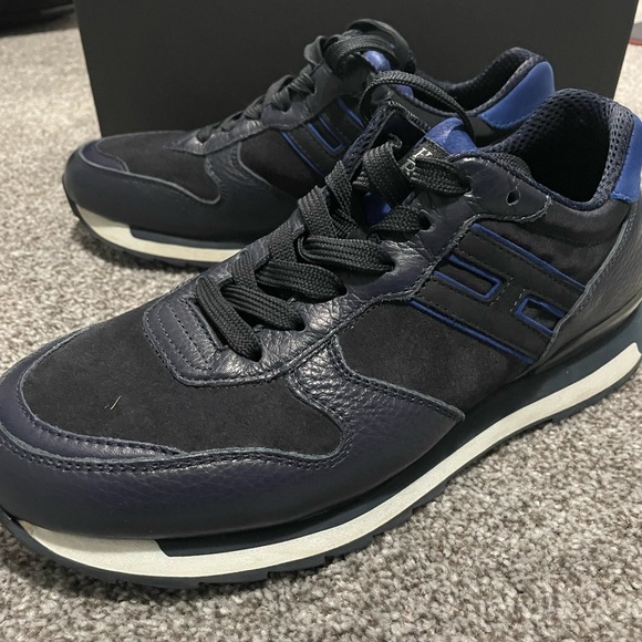 Hogan navy suede with leather trim runner - Picture 4 of 5